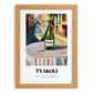 Txakoli – Spanish Outdoor Café Scene, Spanish Wine Painting, set in oak frame