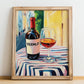 Vermut – Spanish Urban Café Scene, Spanish Wine Still Life, no-text version framed in wood