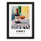 Vermut – Spanish Urban Café Scene, Spanish Wine Still Life, in sleek black frame