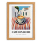 Café Con Leche – Spanish Street Café Scene, Spanish Coffee Illustration, set in oak frame