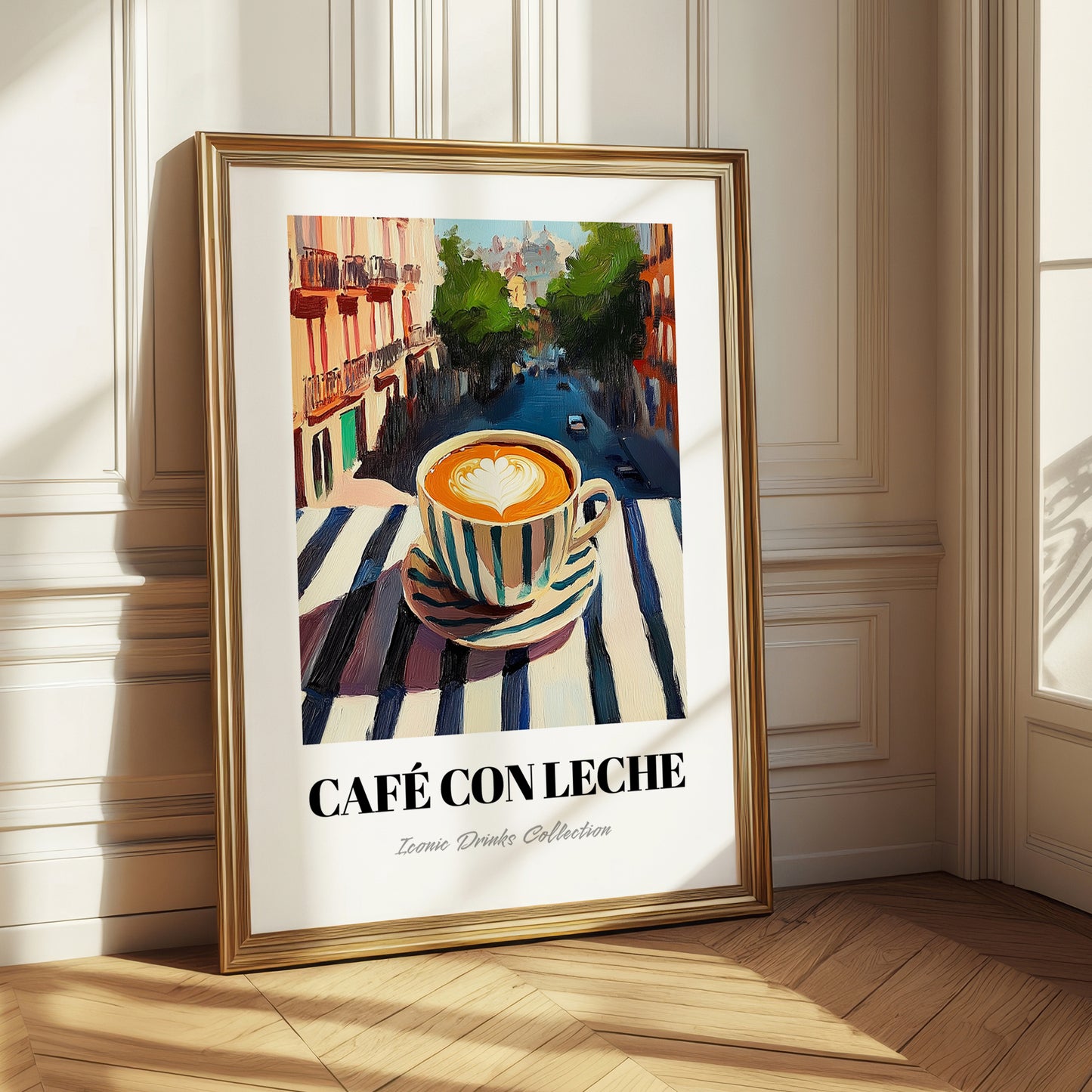 Café Con Leche – Spanish Outdoor Café Scene, Spanish Coffee Wall Decor