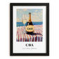 Cava – Spanish Coastal Table, Spanish Wine Poster, in sleek black frame