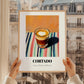 Cortado – on Striped Tablecloth, Spanish Coffee Wall Decor, styled in a charming Paris street view