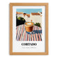 Cortado – Spanish Street Café Scene, Spanish Coffee Art, set in oak frame