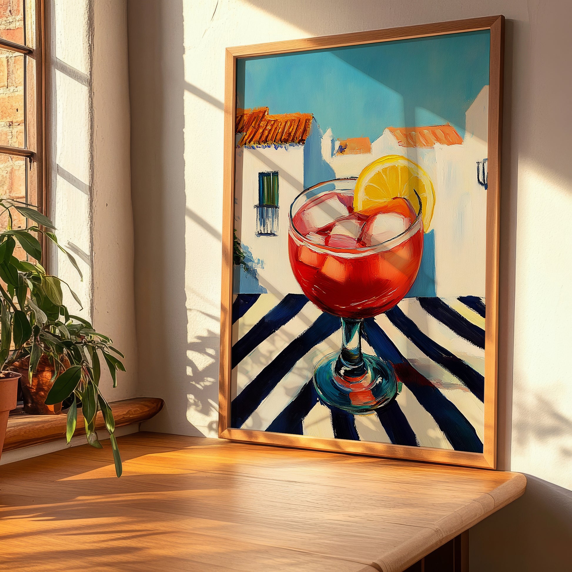 Tinto De Verano – Spanish Café on the Corner, Spanish Cocktail Illustration, clean layout with no caption