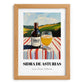 Sidra De Asturias – Spanish Hillside Café View, Spanish Beverage, set in oak frame