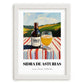 Sidra De Asturias – Spanish Hillside Café View, Spanish Beverage, placed in minimal white frame