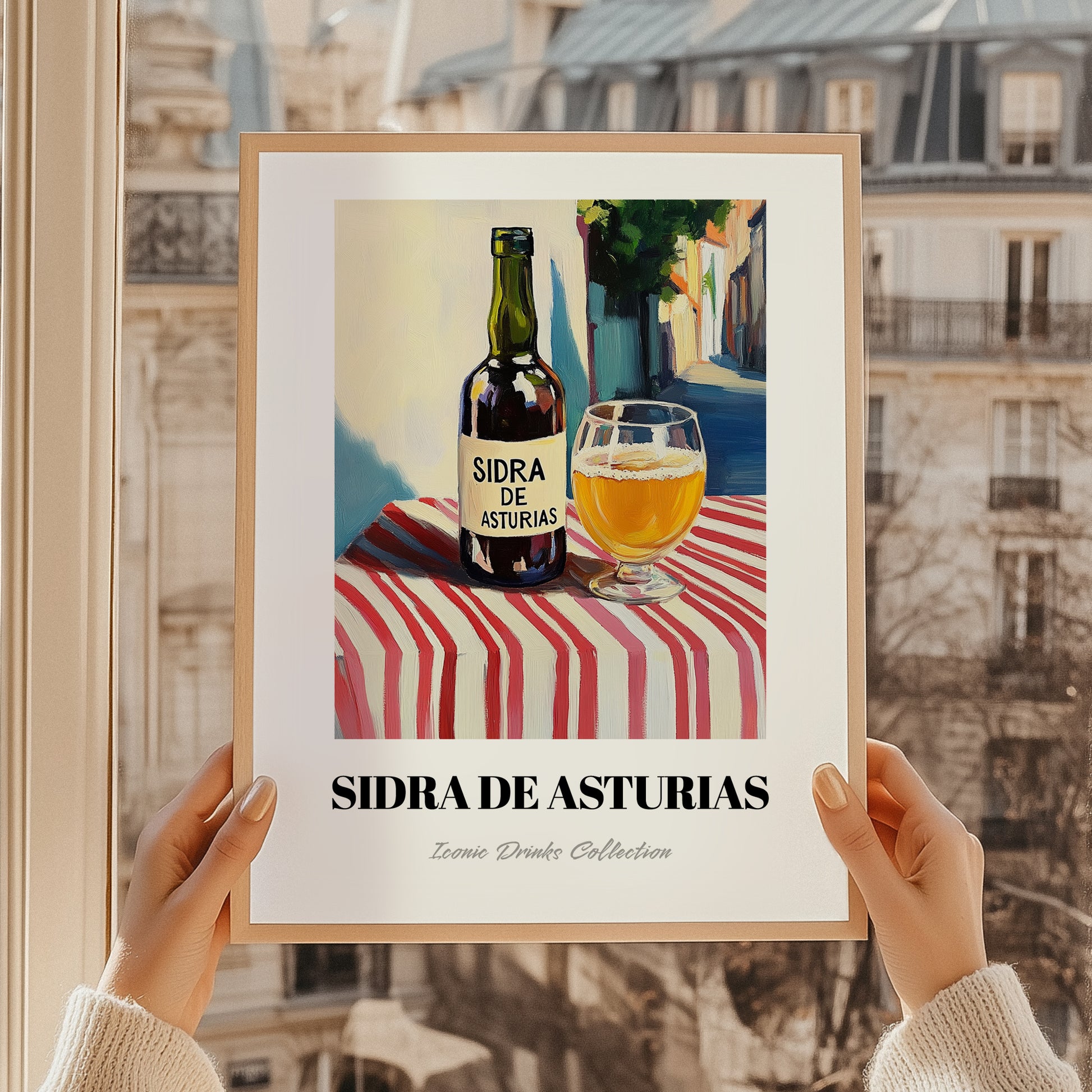 Sidra De Asturias – Spanish Urban Café Scene, Spanish Beverage, styled in a charming Paris street view