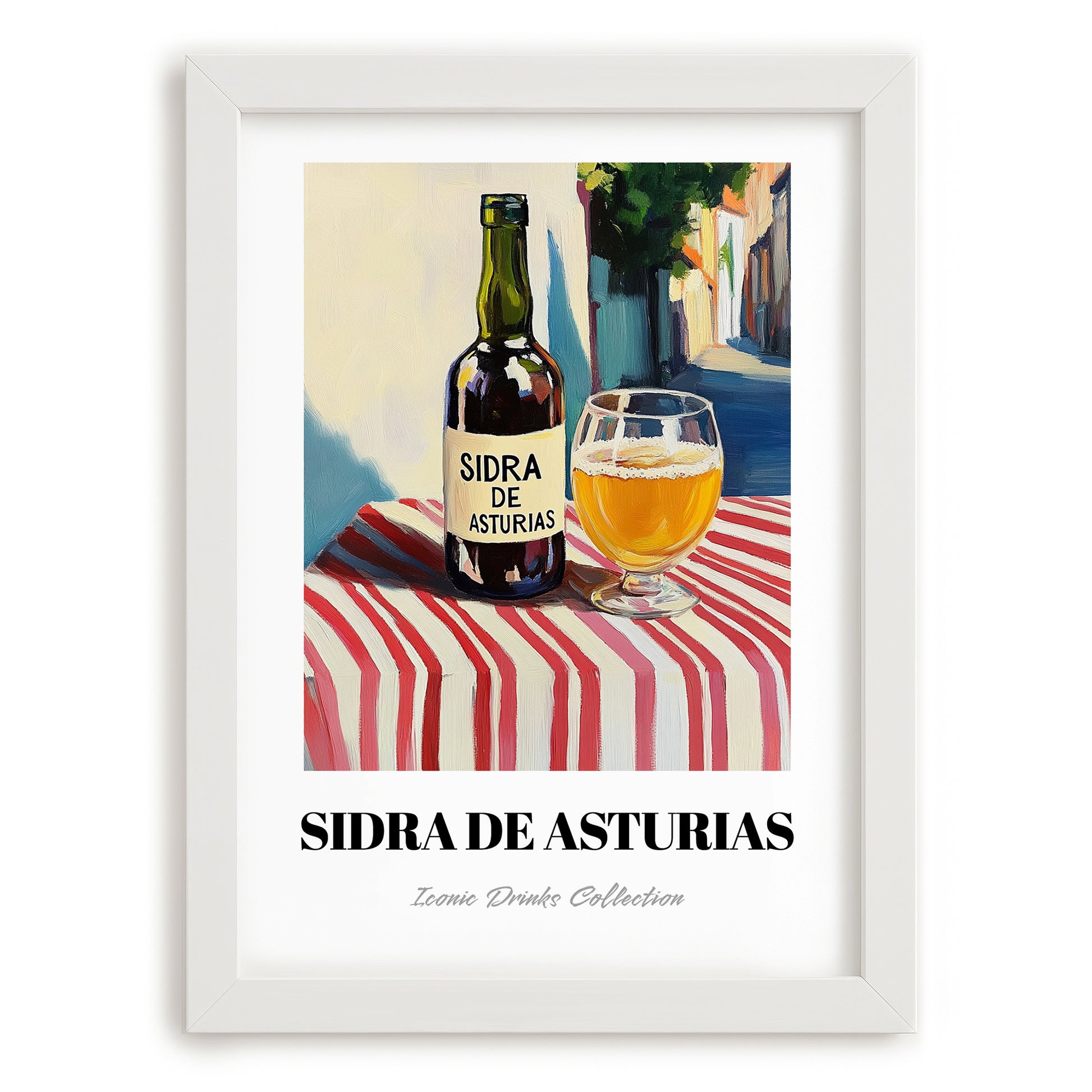 Sidra De Asturias – Spanish Urban Café Scene, Spanish Beverage, placed in minimal white frame