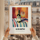 Albariño – on Striped Tablecloth, Spanish Wine Still Life, styled in a charming Paris street view