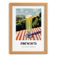 French 75 – French Hilltop Table Scene, French Cocktail Wall Decor, set in oak frame