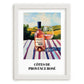 Côtes De Provence Rosé – French Hilltop Café Scene, French Wine Print, placed in minimal white frame