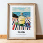 Pastis – French Coastal Café Moment, French Spirit Illustration, in wooden frame leaning on the floor