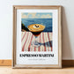 Espresso Martini – French Coastal Table, French Cocktail Painting, in wooden frame leaning on the floor