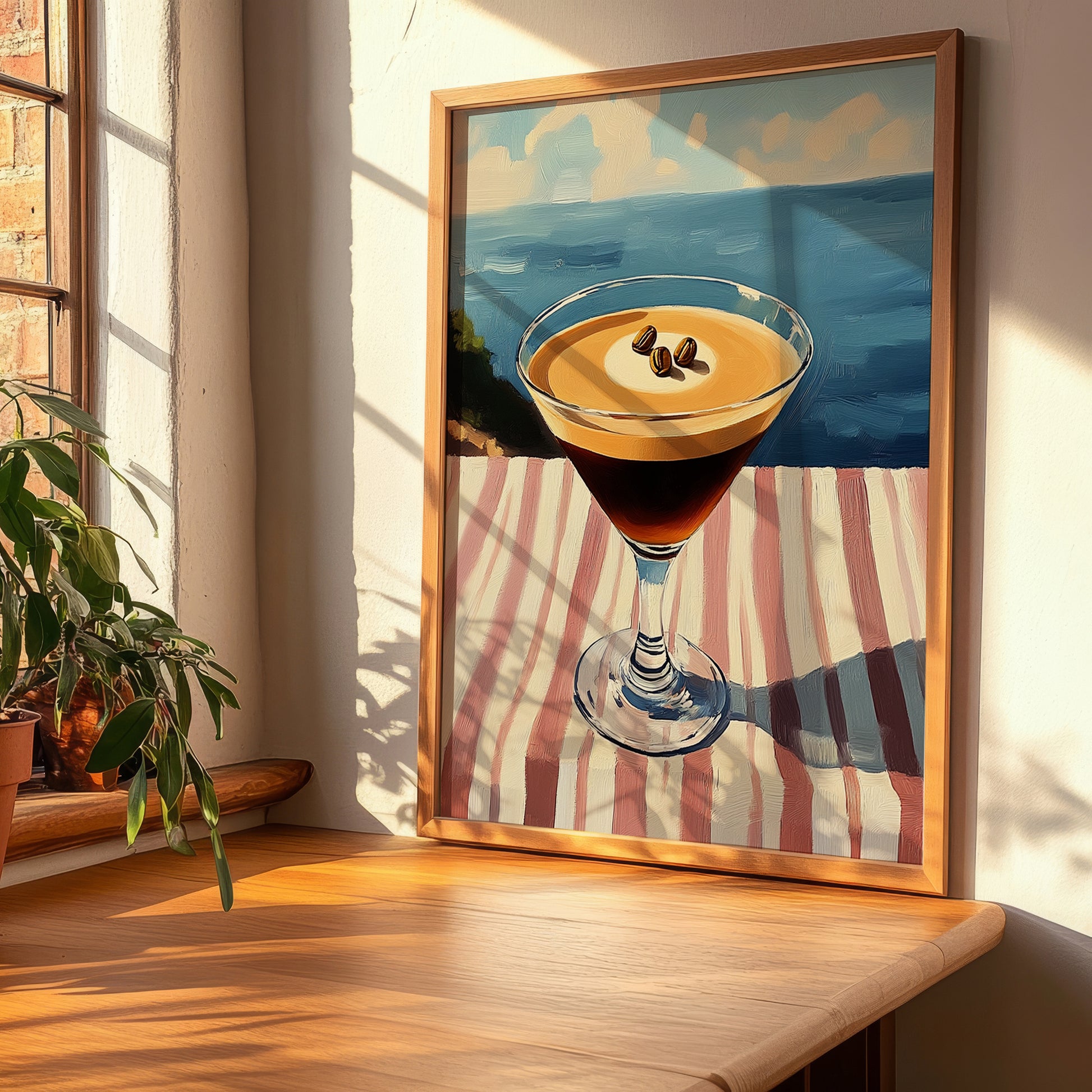 Espresso Martini – French Coastal Table, French Cocktail Painting, clean layout with no caption