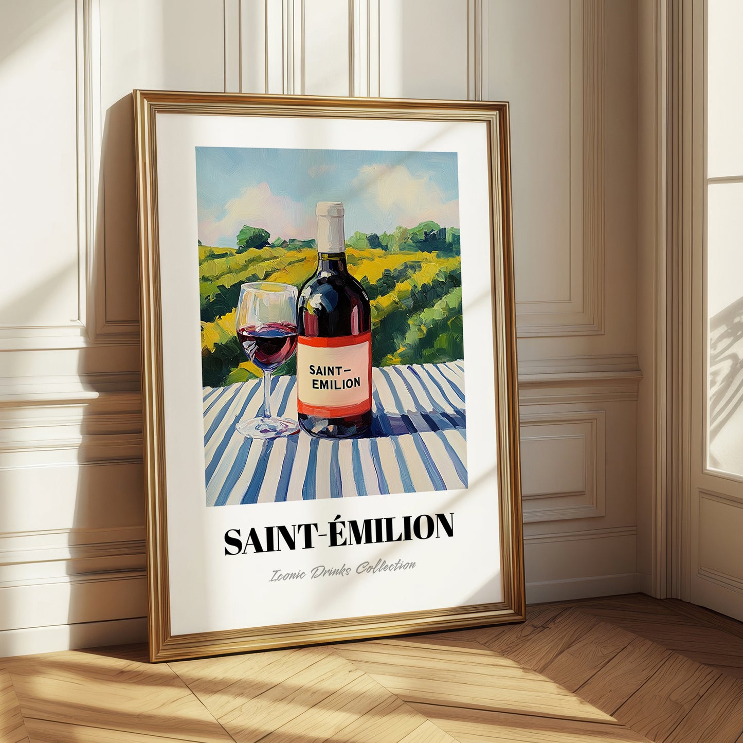 Saint-émilion – French Hillside Café View, French Wine Wall Painting