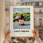 Saint-émilion – French Hillside Café View, French Wine Wall Painting, styled in a charming Paris street view