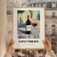 Saint-émilion – French Urban Café Scene, French Wine Wall Decor, styled in a charming Paris street view