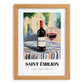Saint-émilion – French Urban Café Scene, French Wine Wall Decor, set in oak frame