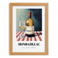Monbazillac – on Striped Tablecloth, French Wine Wall Decor, set in oak frame