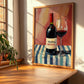 Touriga Nacional – on Striped Tablecloth, Portuguese Wine Still Life, clean layout with no caption