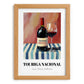 Touriga Nacional – on Striped Tablecloth, Portuguese Wine Still Life, set in oak frame