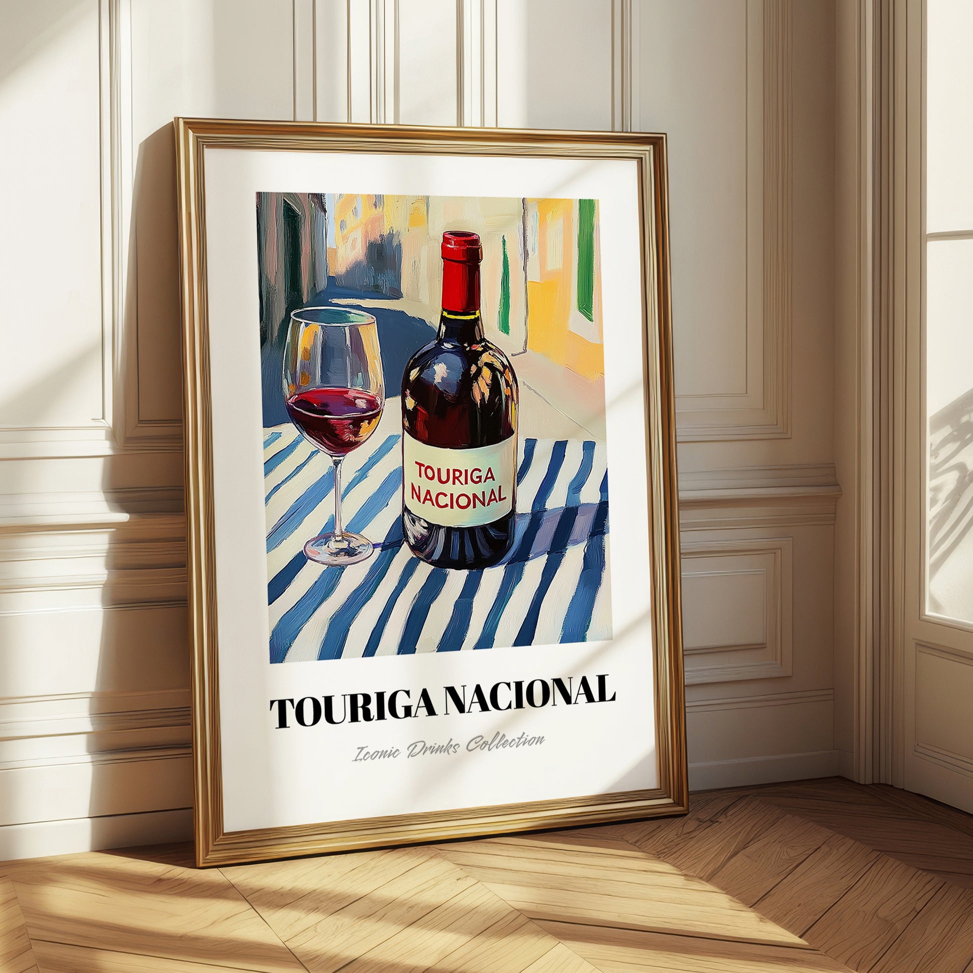 Touriga Nacional – Portuguese Street Café Scene, Portuguese Wine Wall Illustration