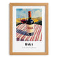 Baga – Portuguese Hilltop Café Scene, Portuguese Wine Illustration, set in oak frame