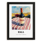 Baga – Portuguese Hilltop Café Scene, Portuguese Wine Illustration, in sleek black frame
