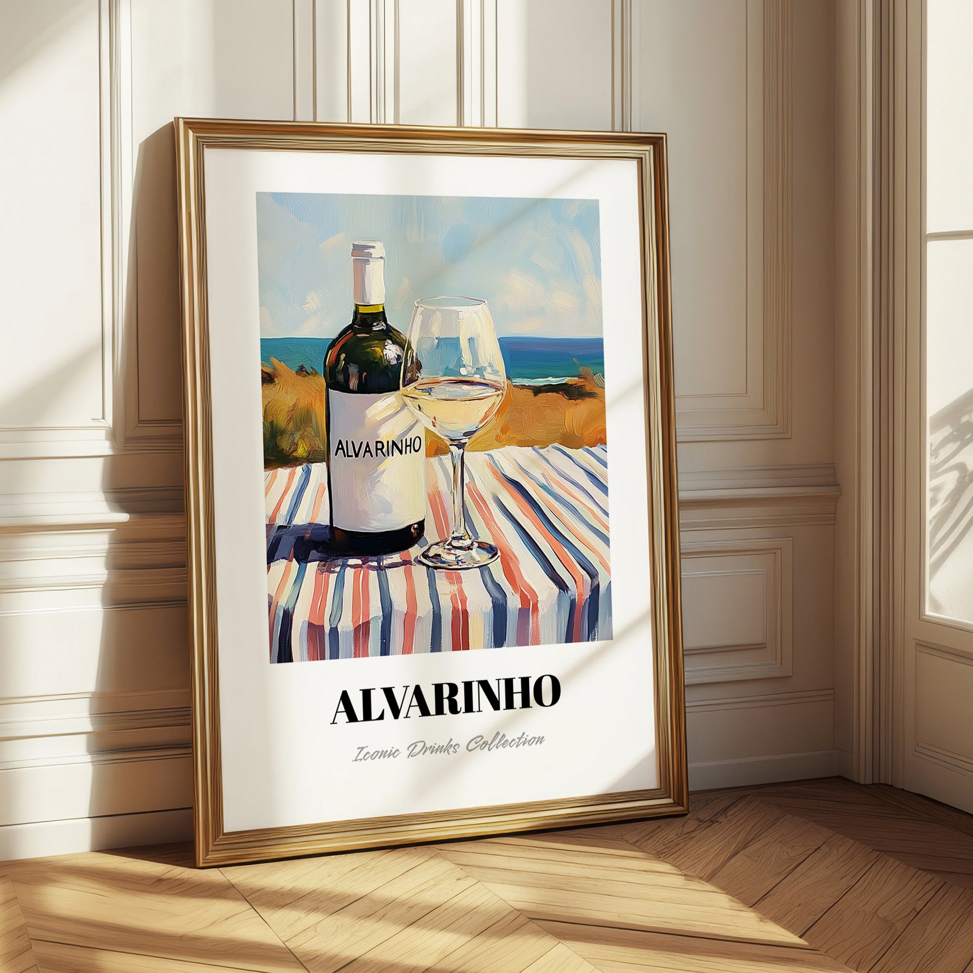Alvarinho – Portuguese Seaside Scene, Portuguese Wine Illustration