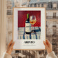 Arinto – on Striped Tablecloth, Portuguese Wine Poster, styled in a charming Paris street view