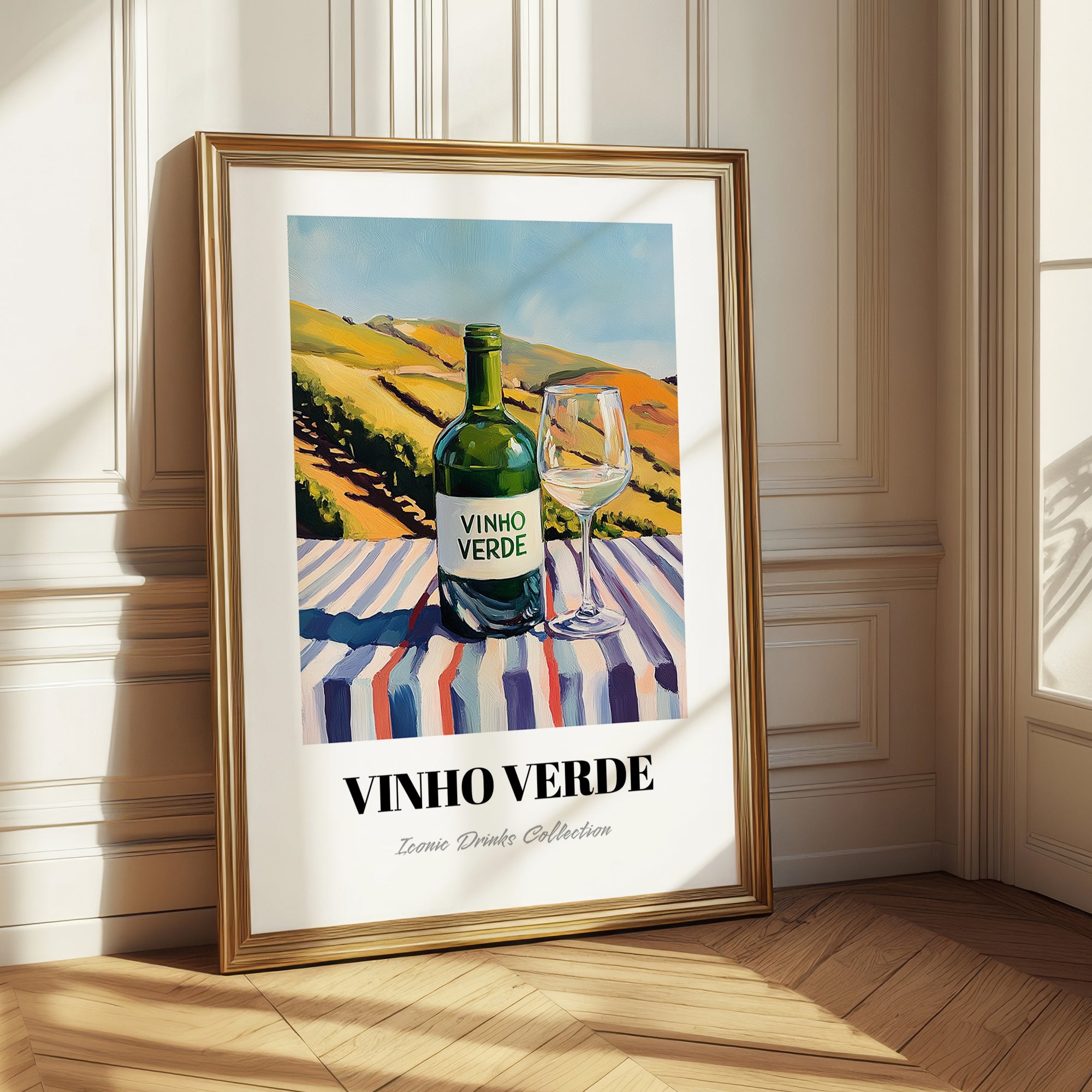 Vinho Verde – Portuguese Hillside Café View, Portuguese Wine Wall Decor