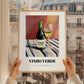 Vinho Verde – on Striped Tablecloth, Portuguese Wine Poster, styled in a charming Paris street view
