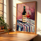 Vinho Verde Rosé – on Striped Tablecloth, Portuguese Wine Wall Decor, clean layout with no caption