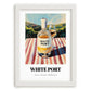 White Port – Portuguese Hilltop Café Scene, Portuguese Dessert Wine Illustration, placed in minimal white frame