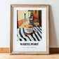 White Port – Portuguese Urban Café Scene, Portuguese Dessert Wine Wall Decor, in wooden frame leaning on the floor
