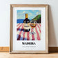 Madeira – Portuguese Coastal Table, Portuguese Dessert Wine Painting, in wooden frame leaning on the floor