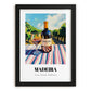 Madeira – Portuguese Hilltop Café Scene, Portuguese Dessert Wine Poster, in sleek black frame
