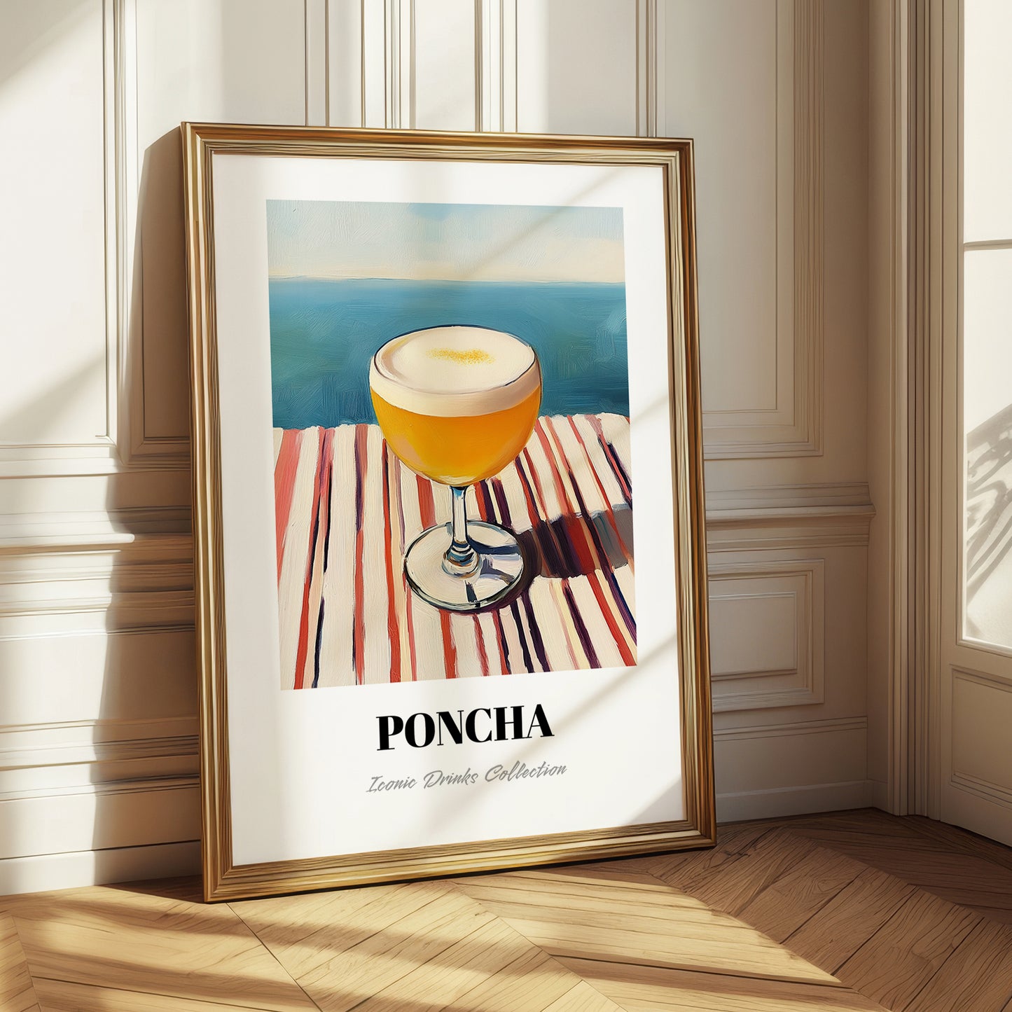 Poncha – Portuguese Coastal Café Moment, Portuguese Cocktail Illustration
