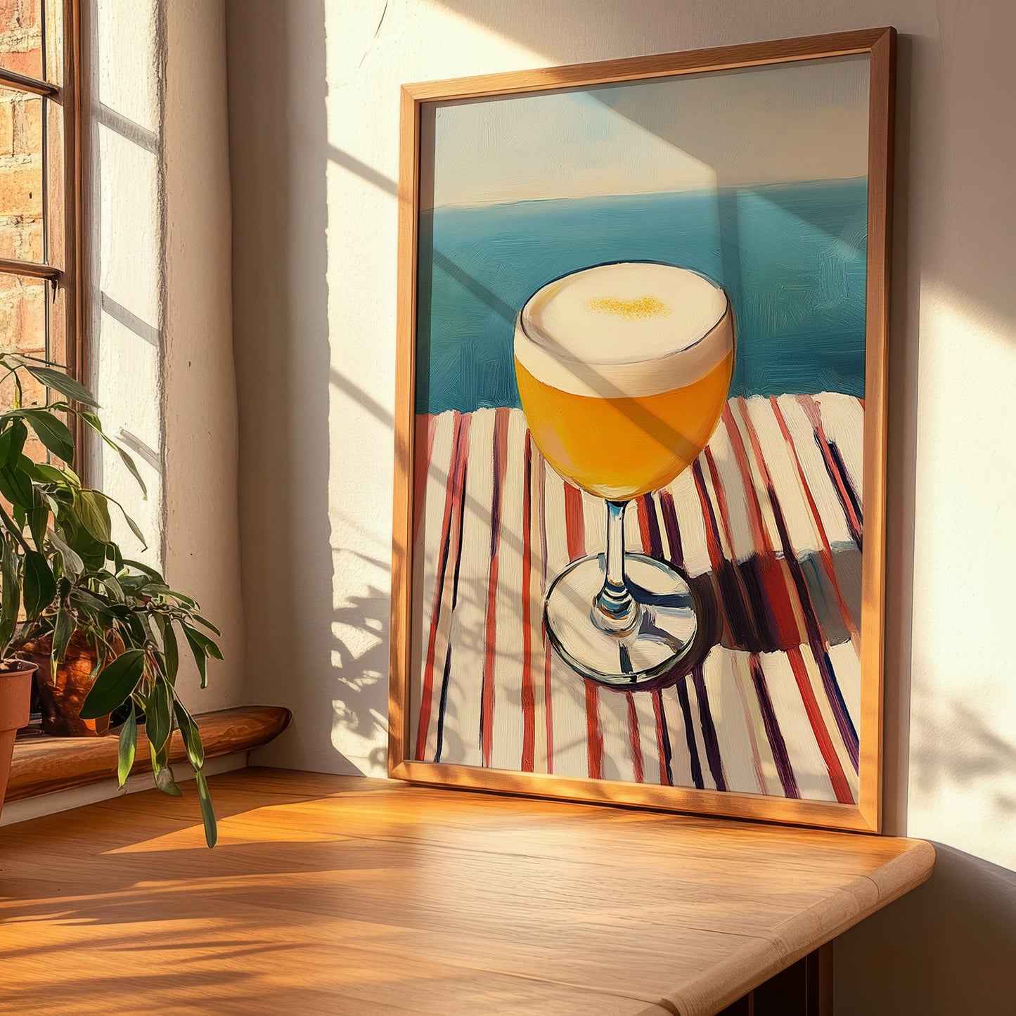 Poncha – Portuguese Coastal Café Moment, Portuguese Cocktail Illustration, clean layout with no caption