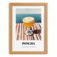 Poncha – Portuguese Coastal Café Moment, Portuguese Cocktail Illustration, set in oak frame