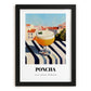 Poncha – Portuguese Outdoor Café Scene, Portuguese Cocktail Painting, in sleek black frame