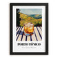 Porto Tónico – Portuguese Hilltop Table Scene, Portuguese Cocktail Wall Decor, in sleek black frame