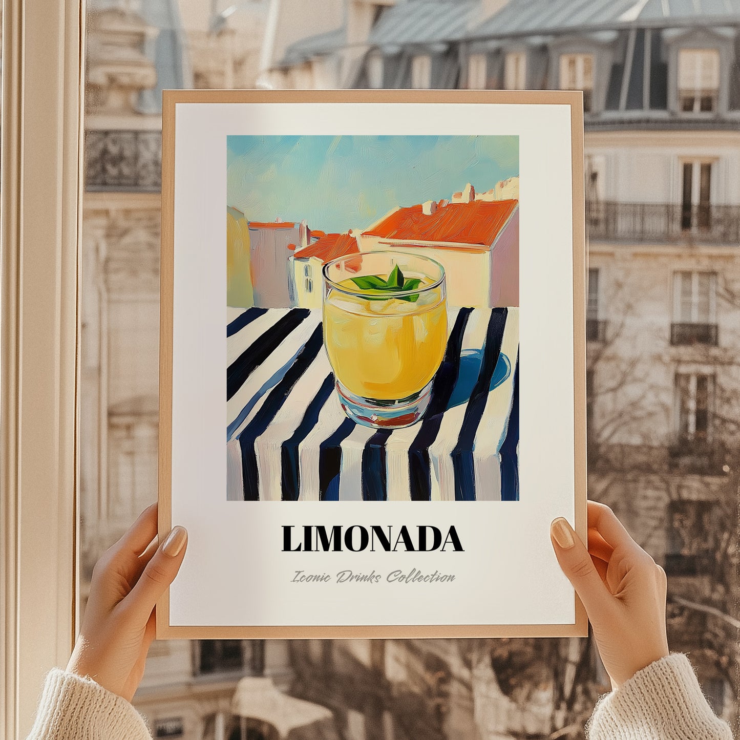 Limonada – Portuguese Café on the Corner, Portuguese Lemonade Art, styled in a charming Paris street view