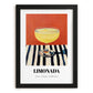 Limonada – on Striped Tablecloth, Portuguese Lemonade Decor, in sleek black frame