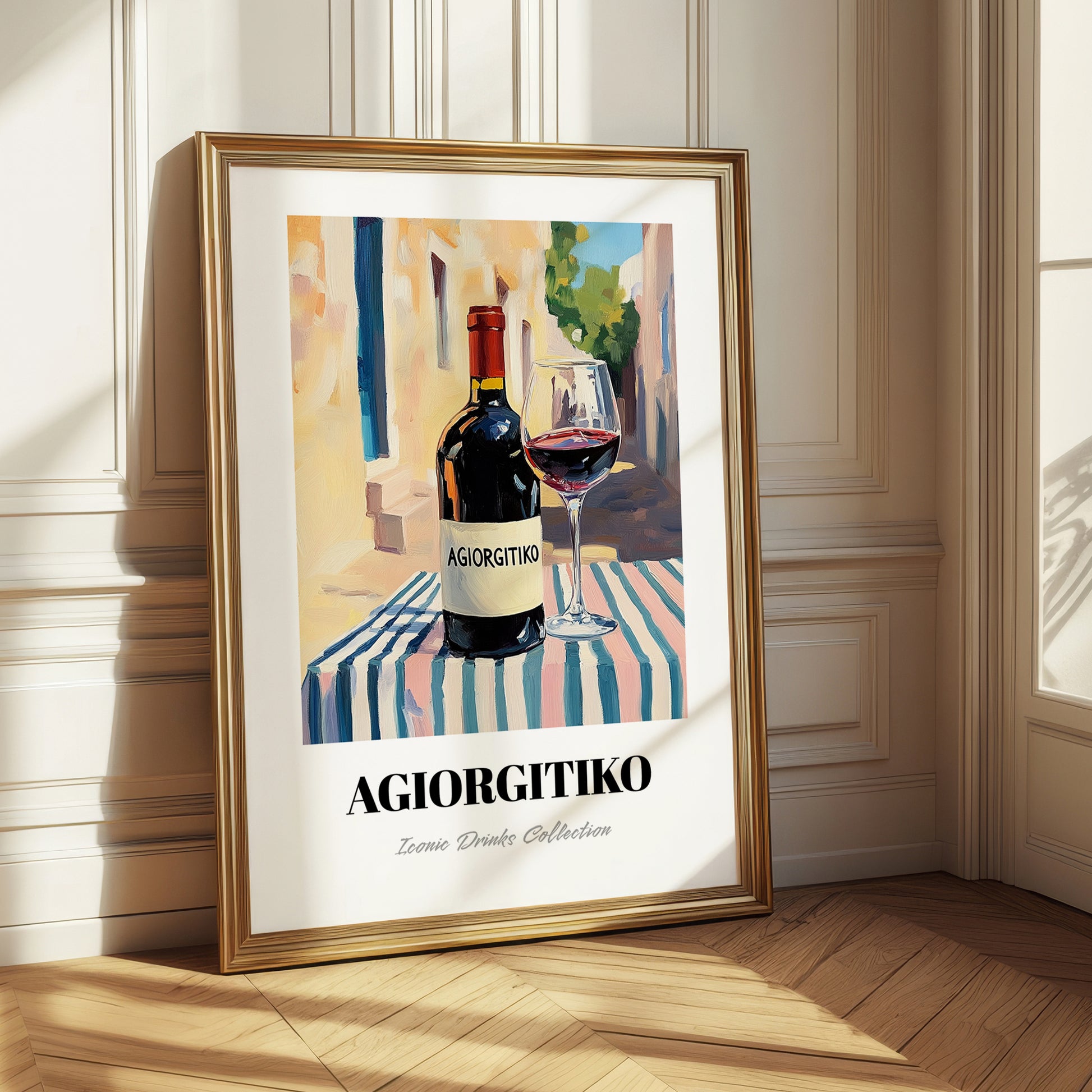 Agiorgitiko – Greek Café on the Corner, Greek Wine Wall Decor