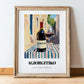 Agiorgitiko – Greek Café on the Corner, Greek Wine Wall Decor, in wooden frame leaning on the floor