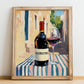 Agiorgitiko – Greek Café on the Corner, Greek Wine Wall Decor, no-text version framed in wood