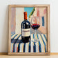 Xinomavro – Greek Street Café Scene, Greek Wine Still Life, no-text version framed in wood