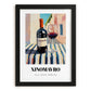 Xinomavro – Greek Street Café Scene, Greek Wine Still Life, in sleek black frame